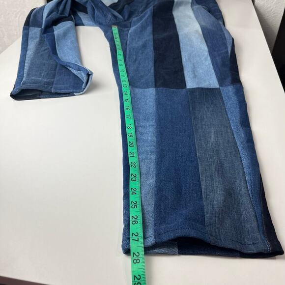 Tommy Remixed Patchwork Jeans Tommy Hilfiger Size 3 (16) 35inX27.5in High Rise - Picture 8 of 16